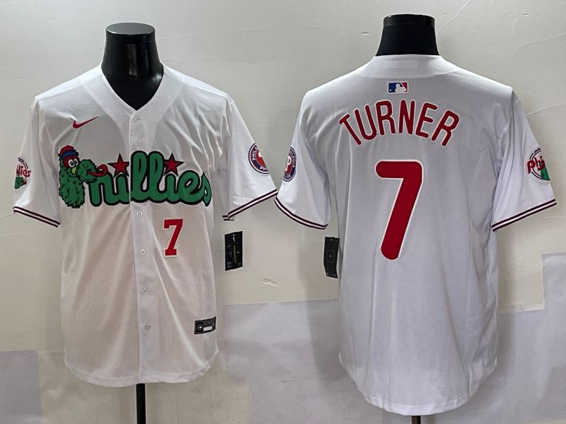 Men Philadelphia Phillies #7 Turner White three generations Joint Name Nike 2025 MLB Jersey style 4